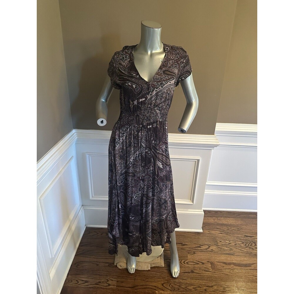 ALL SAINTS Paisley Scarf Midi Dress M Purple - Picture 2 of 6